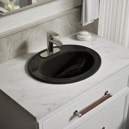 Kohler Pennington 20-1/4'' oval drop-in bathroom sink - Black - image 2