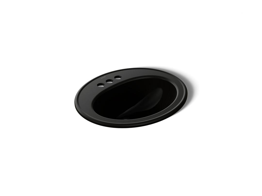 Kohler Pennington 20-1/4'' oval drop-in bathroom sink - Black by Kohler