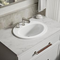 Kohler Pennington 20-1/4'' oval drop-in bathroom sink - White - image 2