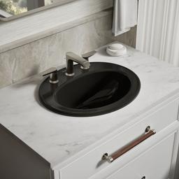 Kohler Pennington 20-1/4'' oval drop-in bathroom sink - Black - image 2