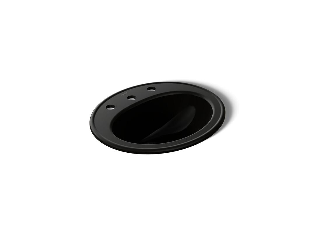 Kohler Pennington 20-1/4'' oval drop-in bathroom sink - Black by Kohler