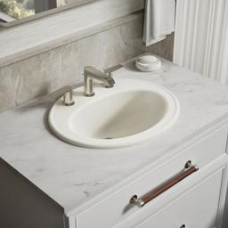 Kohler Pennington 20-1/4'' oval drop-in bathroom sink - Biscuit - image 2