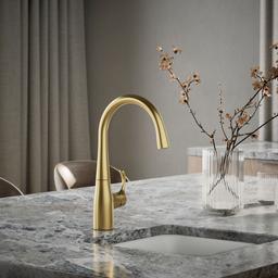 Kohler Simplice Single-handle bar sink faucet - Vibrant Brushed Moderne Brass - image 2
