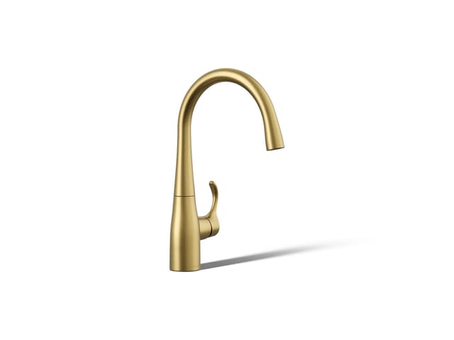 Kohler Simplice Single-handle bar sink faucet - Vibrant Brushed Moderne Brass
