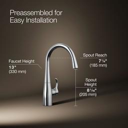 Kohler Simplice Single-handle bar sink faucet - Polished Chrome - image 3