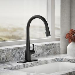 Kohler Simplice Touchless pull-down kitchen sink faucet with three-function sprayhead - Matte Black - image 2