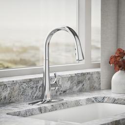 Kohler Simplice Touchless pull-down kitchen sink faucet with three-function sprayhead - Polished Chrome - image 2