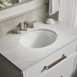 Caxton 19-1/4'' oval undermount bathroom sink with glazed underside, no overflow - White - image 2