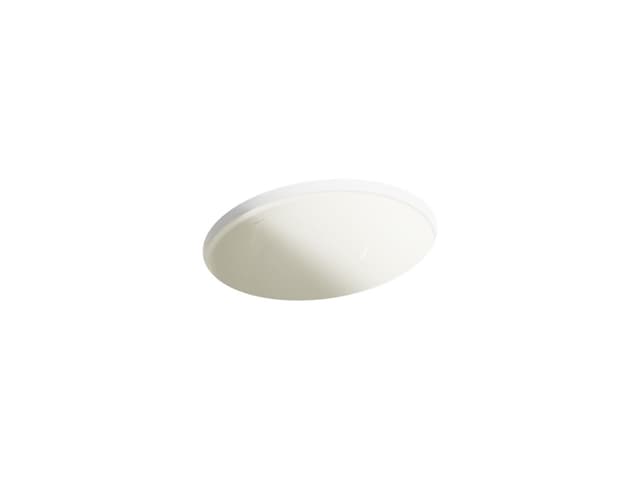 Kohler Caxton 19-1/4'' oval undermount bathroom sink with glazed underside, no overflow - Biscuit
