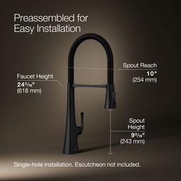 Graze Semi-professional kitchen sink faucet with three-function sprayhead - image 3