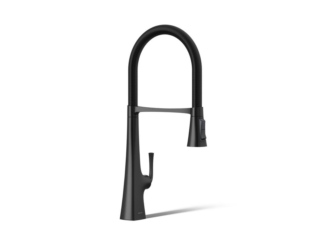 Graze Semi-professional kitchen sink faucet with three-function sprayhead by Kohler