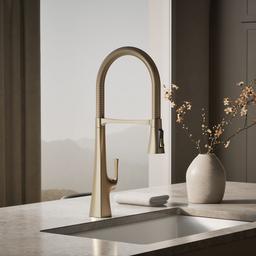 Kohler Graze Semi-professional kitchen sink faucet with three-function sprayhead - Vibrant Brushed Bronze - image 2