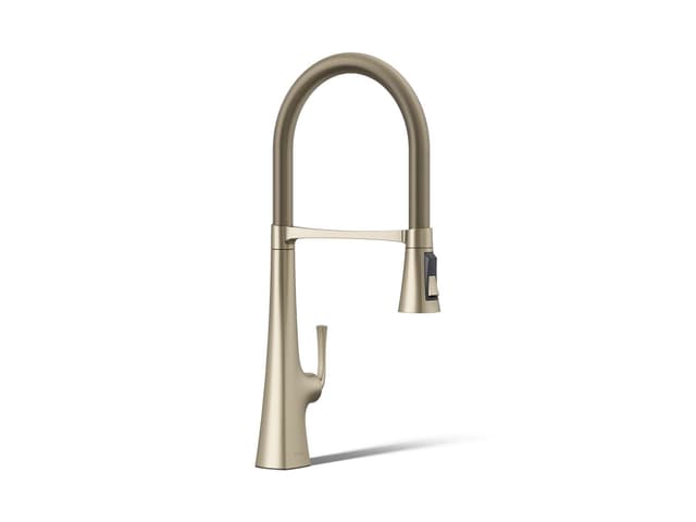 Kohler Graze Semi-professional kitchen sink faucet with three-function sprayhead - Vibrant Brushed Bronze