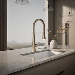 Kohler Graze Semi-professional kitchen sink faucet with three-function sprayhead - Vibrant Brushed Bronze - image 4