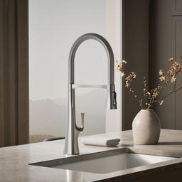Graze Semi-professional kitchen sink faucet with three-function sprayhead - image 2