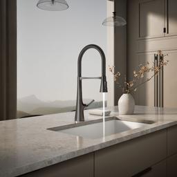 Graze Semi-professional kitchen sink faucet with three-function sprayhead - image 4