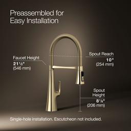 Graze Semi-professional kitchen sink faucet with three-function sprayhead - image 3