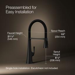 Graze Semi-professional kitchen sink faucet with three-function sprayhead - image 3