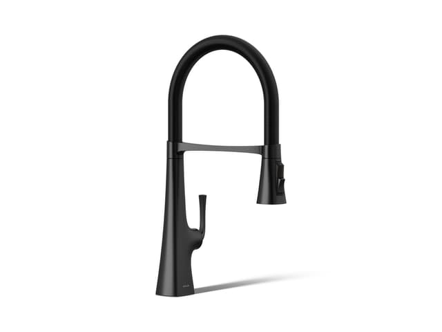 Kohler Graze Semi-professional kitchen sink faucet with three-function sprayhead - Matte Black