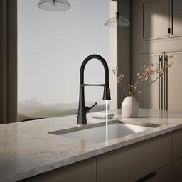 Graze Semi-professional kitchen sink faucet with three-function sprayhead - image 4