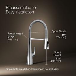 Graze Semi-professional kitchen sink faucet with three-function sprayhead - image 3