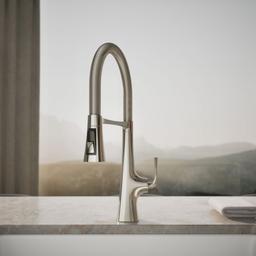 Graze Semi-professional kitchen sink faucet with three-function sprayhead - image 5