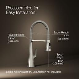 Graze Semi-professional kitchen sink faucet with three-function sprayhead - image 3