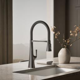 Kohler Graze Semi-professional kitchen sink faucet with three-function sprayhead - Vibrant Titanium - image 2