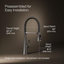 Kohler Graze Semi-professional kitchen sink faucet with three-function sprayhead - Vibrant Titanium - image 3