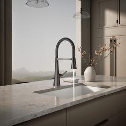 Kohler Graze Semi-professional kitchen sink faucet with three-function sprayhead - Vibrant Titanium - image 4