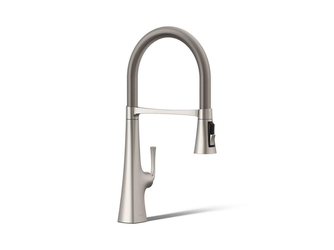 Graze Semi-professional kitchen sink faucet with three-function sprayhead by Kohler