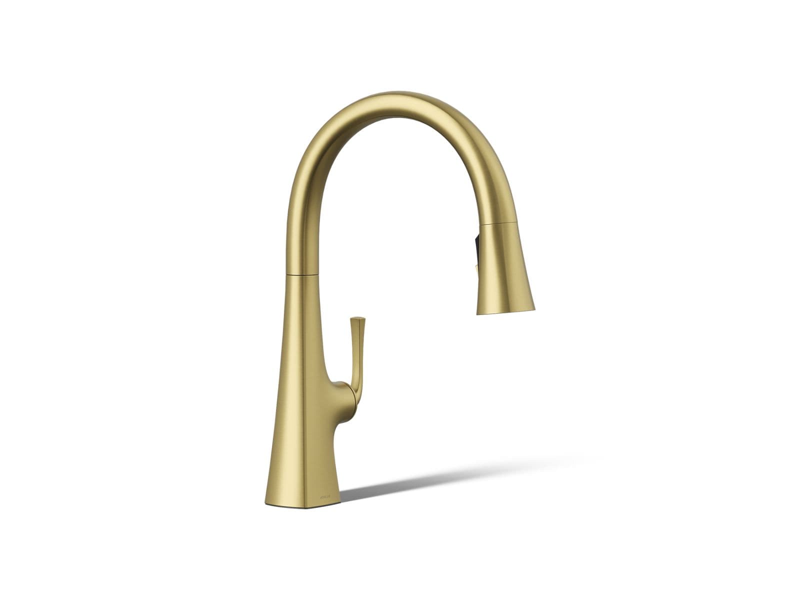 Kohler Graze Pull-down kitchen sink faucet with three-function sprayhead - Vibrant Brushed Moderne Brass by Kohler