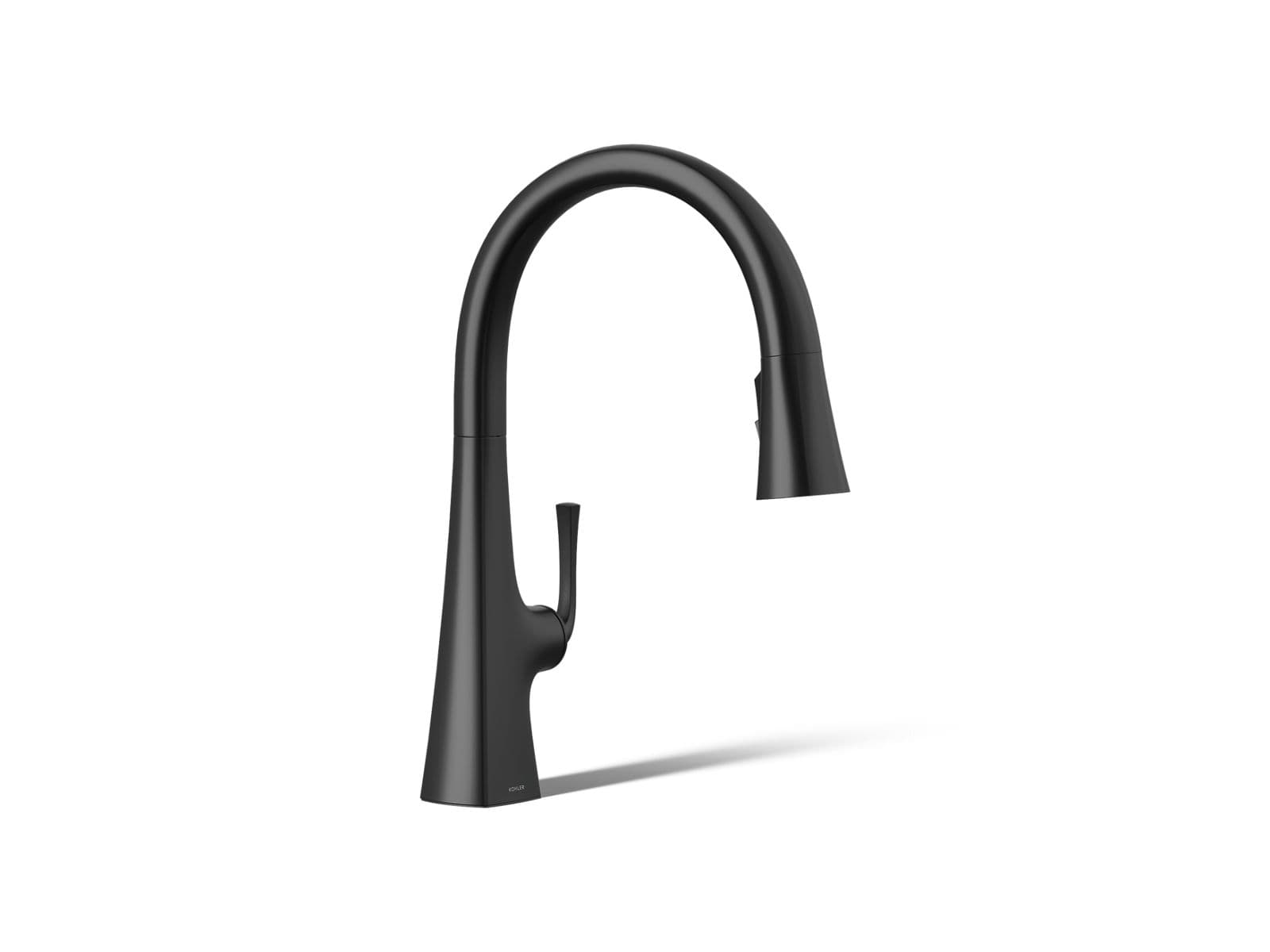 Kohler Graze Pull-down kitchen sink faucet with three-function sprayhead - Matte Black by Kohler