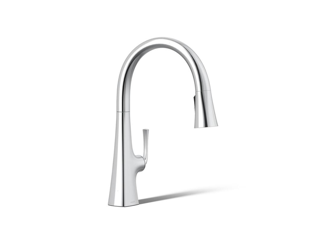 Kohler Graze Pull-down kitchen sink faucet with three-function sprayhead - Polished Chrome by Kohler