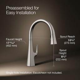Graze Pull-down kitchen sink faucet with three-function sprayhead - image 3