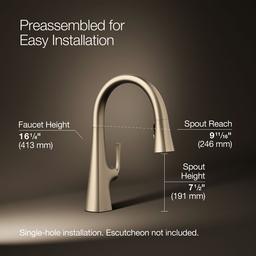 Graze Pull-down kitchen sink faucet with three-function sprayhead - image 3