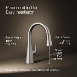 Graze Pull-down kitchen sink faucet with three-function sprayhead - image 3