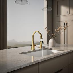 Kohler Graze Single-handle kitchen sink faucet with two-function side sprayer - Vibrant Brushed Moderne Brass - image 4