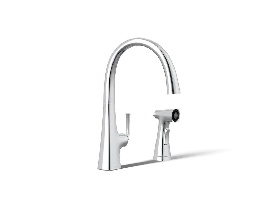 Kohler Graze Single-handle kitchen sink faucet with two-function side sprayer - Polished Chrome by Kohler