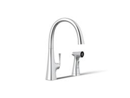 Kohler Graze Single-handle kitchen sink faucet with two-function side sprayer - Polished Chrome - image 1