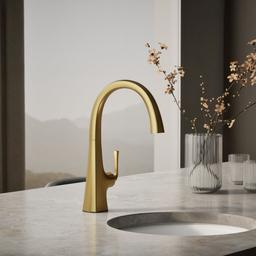 Kohler Graze Single-handle bar sink faucet - Vibrant Brushed Moderne Brass - image 2
