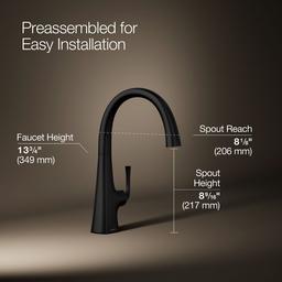 Kohler Graze Single-handle bar sink faucet - Matte Black - image 3