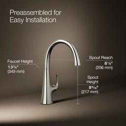 Kohler Graze Single-handle Bar Sink Faucet Vibrant Polished Nickel - image 3