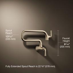 Kohler Graze Wall-mount Pot Filler Vibrant Brushed Bronze - image 3