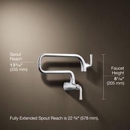 Kohler Graze Wall-mount pot filler - Polished Chrome - image 3