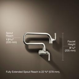 Kohler Graze Wall-mount Pot Filler Vibrant Polished Nickel - image 3