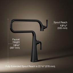 Graze Deck-mount pot filler - Matte Black - image 3