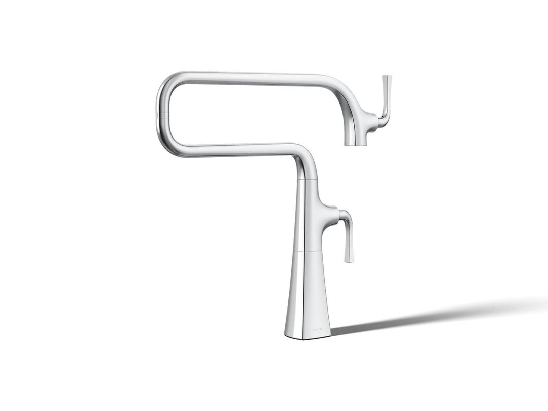 Graze Deck-mount pot filler - Polished Chrome by Kohler