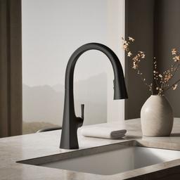 Graze Touchless pull-down kitchen sink faucet with three-function sprayhead - Matte Black - image 2