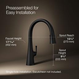 Graze Touchless pull-down kitchen sink faucet with three-function sprayhead - Matte Black - image 3